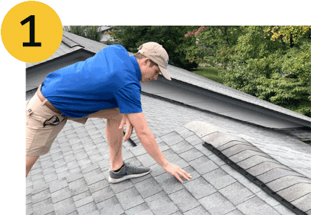 Man on top of roof